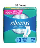 Always Ultra Thin Feminine Pads Women Size 3 Extra Long Super Absorbency... - $26.35