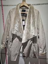 NEW LOOK Faux Fur  Jacket size 18 BIEGE EXPRESS SHIPPING - £40.58 GBP