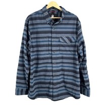 Duluth Alaskan Hardgear Gray Blue Stripe Flannel Shirt Heavyweight Mens ... - $26.97