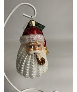 NEW Old World Santa OWS Blown Glass Ornament Mid Century Santa Pipe - $19.79