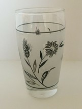 Libbey Frosted Drinking Glass Tumbler Silver Wheat Libby Mid Century Vtg - $9.99