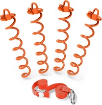 ABCCANOPY 16&quot; Spiral Ground Anchor with Dog Tie Out for Anchor Swings, Orange - £35.03 GBP