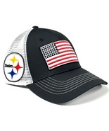 Pittsburgh Steelers NFL OHT Vintage USA Flag Hat Cap White Mesh Men&#39;s Sn... - $552.13 MXN
