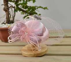 Women Vintage Pillbox Kentucky Derby Fascinator Flower Veil Wedding Tea Party Ha - £19.64 GBP