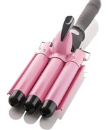 Three Barrel Curling Iron Wand with LCD Temperature Display - 1&quot; Ceramic... - £13.69 GBP