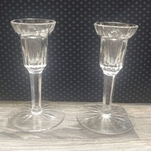 Waterford Lead Crystal Candlestick Holders 5½“ Signed 80s Ireland - £59.14 GBP