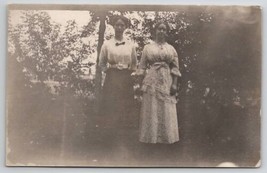 RPPC Edwardian Women Pretty Dresses Photo At Trees Postcard Q28 - $7.95