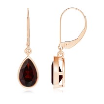 ANGARA Natural 2.4 Ct A-Grade Pear Garnet Leverback Drop Earrings in 14K Gold - £261.88 GBP