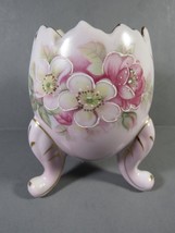 Vintage INARCO Japan Pink Porcelain Egg Vase Cherry Blossoms Moriage 3.5 x 3.5&quot;. - £8.51 GBP