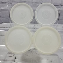 Vintage Tupperware Replacement Lids Lot Of 4 Round 3&quot; Clear Translucent  - £11.64 GBP