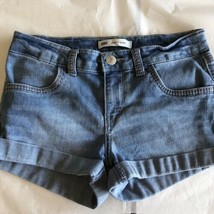 Levi Kids Girls Shorts Medium Wash Blue Denim Jeans Size 12 Adjustable W... - $7.69