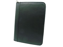 Vintage Black Faux Leather Planner Organizer Full Zip Portfolio Calculat... - $24.00