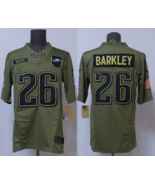 Men's Saquon Barkley #26 Stitched Jersey Olive Black - $45.00