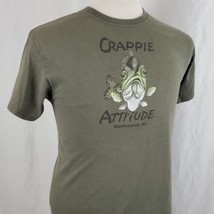 Crappie Attitude Fishing T-Shirt Adult Medium Green Birchwood, WI Angler... - $14.99