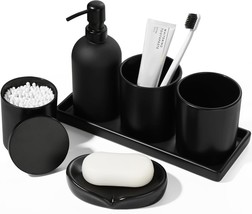 Gmisun Black Bathroom Accessories Set, 6Pcs Matte Black Bathroom Accesso... - $41.99