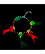 NEW Light Up Christmas Holiday Jingle Bell Bracelet red &amp; green metal un... - £5.22 GBP