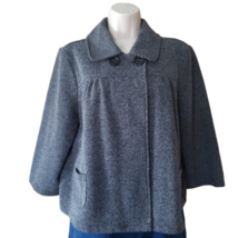 Croft &amp; Barrow Petite Tweed Jacket Women&#39;s Size PL Black White Pockets - £18.96 GBP
