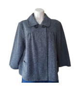 Croft &amp; Barrow Petite Tweed Jacket Women&#39;s Size PL Black White Pockets - £18.90 GBP