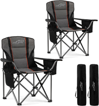 2 Pack Oversized Fully Padded Camping Chair with Lumbar Support - £123.90 GBP