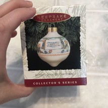 Vtg Hallmark Betsey&#39;s Country Christmas Bringing Home tree Glass Ball Ornament - £15.33 GBP