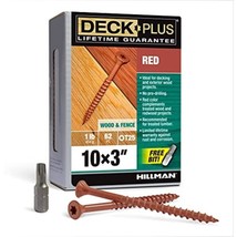 Deck Plus 48432 Wood Screws #10 x 3&quot;, Red, 1lb Box - £17.13 GBP