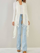 Entro Crochet Fringed Light Cardigan Beige - $24.75+
