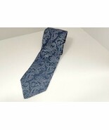 Tommy Hilfiger Blue &amp; White Paisley Men’s Tie 100% Silk - $12.33 CAD