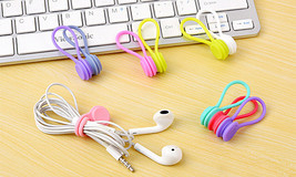 Magnetic Cable Organiser Headphone Tidy Cord Multifuntion Winder 3pcs Blue - £2.98 GBP