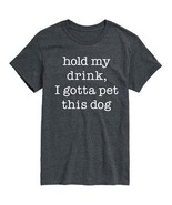 $33 Gildan Men&#39;s Heather Charcoal Gray &#39;Hold My Drink&#39; Tee Small NWOT - €11,22 EUR