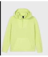 Boys&#39; Fleece 1/4 Zip Pullover Hoodie Sweatshirt All in Motion Lime L 12/... - £7.08 GBP