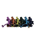 Grateful Deal Colored Skeletons In A Row Metal Enamel Pin, Never Used! N... - $6.00