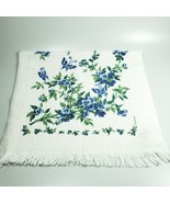 Vintage Franco Morning Glories And Butterfly Towel Fringe Blue Green Cou... - $11.50