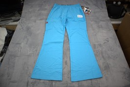 Dickies Pants Womens M Blue Cargo Flare Medical Uniform Scrub Pull On Bo... - $22.75