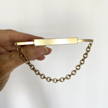 Sarah Coventry Vintage MCM Tie Bar Chain Expandable Adjustable Clasp Gold Tone - £12.02 GBP