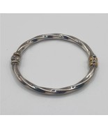 Vintage Sterling Silver Oval Twisted Design Bangle Bracelet - $742.56 MXN