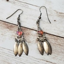 Vintage Earrings for Pierced Ears Dangle with Heart Design - $8.99