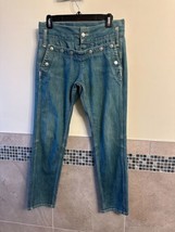 Vintage X-GIRL Light Blue Wash Snap Panel High Waisted Jeans SZ 29 1990s - £234.91 GBP