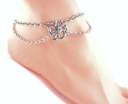 NEW Celestial Sun Moon Silver Anklet Steel Link Chains Handmade OrrWhatD... - $25.00+