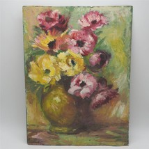 Painting Acrylic on Canvas Panel Floral Still Life - £82.98 GBP