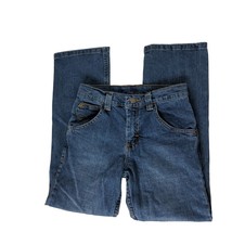 Wrangler Boy&#39;s Flex Straight Leg Jeans 10 Reg Medium Wash Denim Adjustable Waist - £22.26 GBP