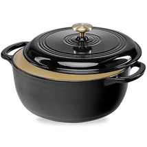 6 Quart Large Black Enamel Cast-Iron Dutch Oven Kitchen Cookware - $183.45