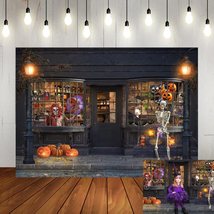 Lofaris Halloween Shop Photography Backdrop Magic Witches Clown Shoppe W... - £14.41 GBP