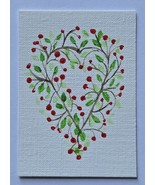 ACEO Original Art Red Berry Wreath Acrylic Painting - €4,29 EUR