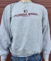 Vintage Florida State University Embroidered Gray Sweatshirt Size XL Clean Y2k - £23.12 GBP