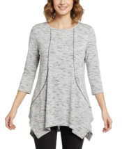 Style &amp; Co. Winter White Handkerchief Hem Scoop Neck Pullover Women Top ... - $17.81