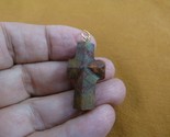 (CR500-2) 1-3/16&quot; oiled Fairy Stone Pendant CHRISTIAN CROSS Staurolite C... - £41.96 GBP