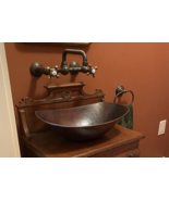 Large 20&quot; Oval  Oval Roman Copper Vessel Sink with 13&quot; Pump Faucet &amp; Drain - $359.95