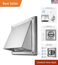 Elegant 4&quot; Wall-Mounted Dryer Vent Cover - Stainless Steel &amp; Weatherproo... - $756.61 MXN