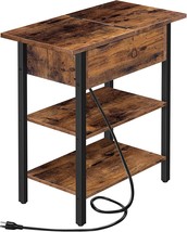 Hoobro&#39;S Bf341Bz01 Flip End Table With Charging Station And Shelves, Usb Ports - £62.34 GBP