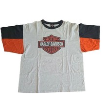Vintage Harley Davidson Sturgis 1995 orange/black Sleeves Usa 3XL Tshirt - £37.57 GBP